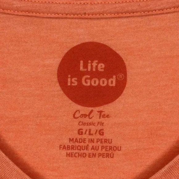 Life is Good Orange Graphic T-shirt “Music Sets Us Free” Sz L - Picture 4 of 5
